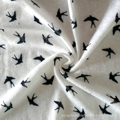 Knitted 100% Polyester Hacci Print Slub Fabric